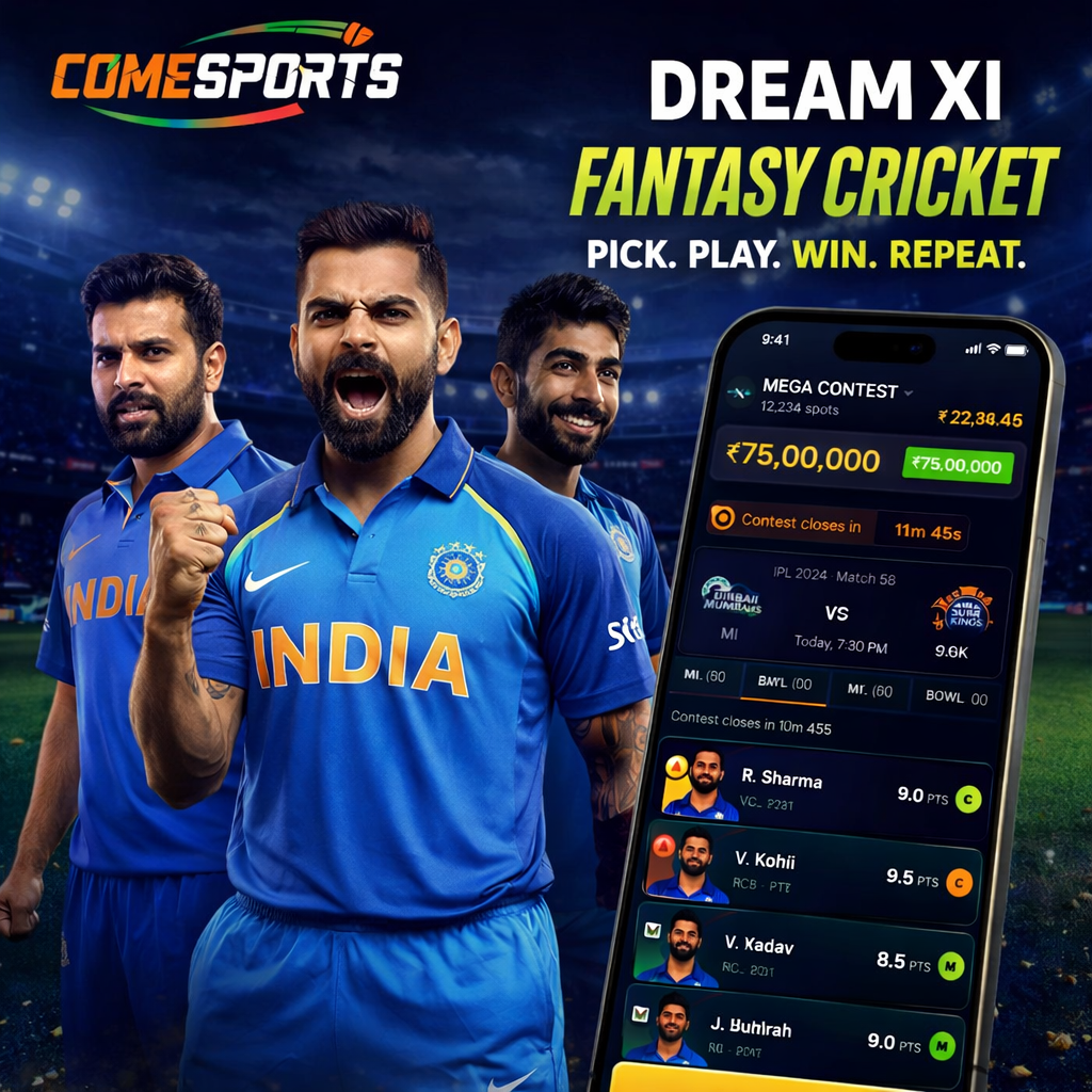 Come Cricket Team fantasy cricket and India team visual